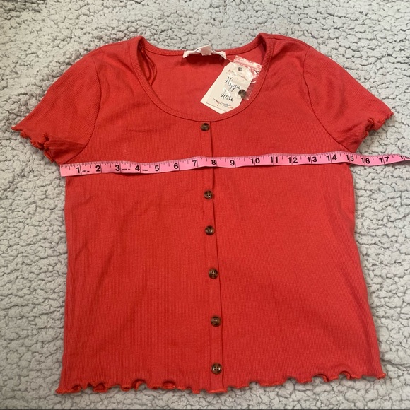 HIPPIE ROSE Tulip Red Americana Knit Crop Top Large - Picture 13 of 14